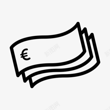 欧元钞票现金图标图标