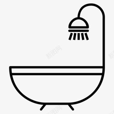 淋浴洗澡浴缸图标图标