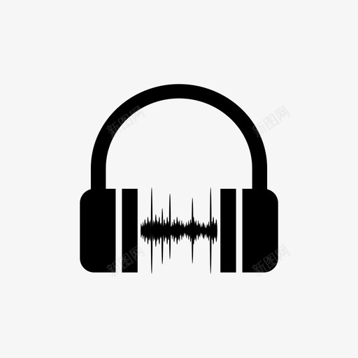 耳机音乐声音图标svg_新图网 https://ixintu.com 声波 声音 耳机 音乐