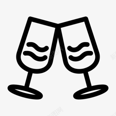 酒具酒精饮料庆祝活动图标图标