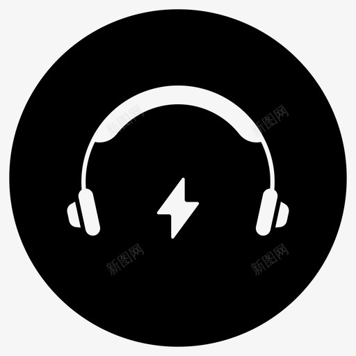 耳机多媒体音乐图标svg_新图网 https://ixintu.com 声音 多媒体 耳机 音乐 音乐图标细圆圈填充