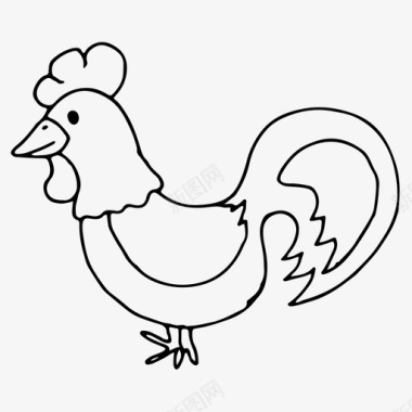 公鸡动物鸟图标图标
