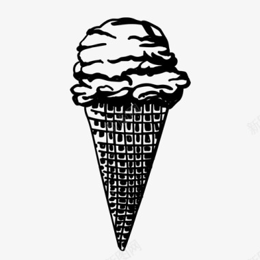 冰淇淋甜点手绘图标图标