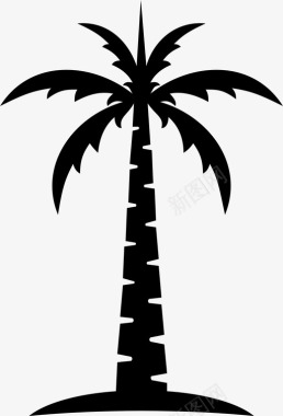 棕榈树海滩植物图标图标