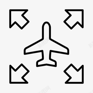 机场航空出发图标图标