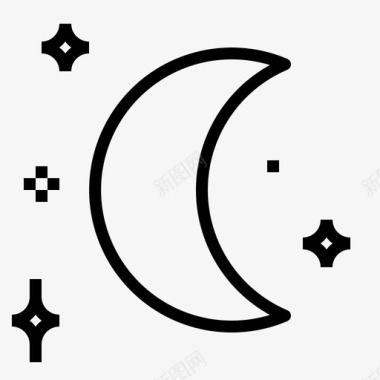 月亮星星宇宙图标图标