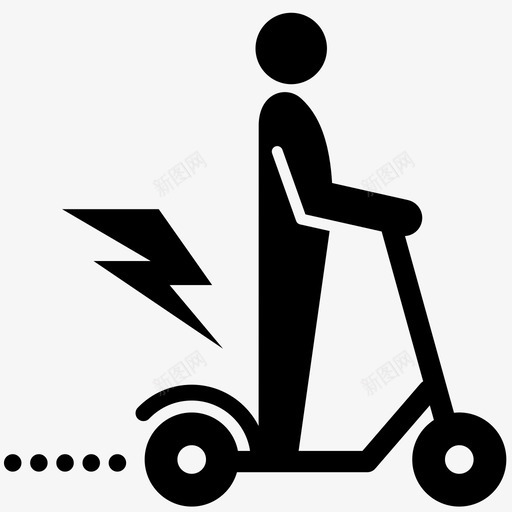 电动滑板车环保可充电电池图标svg_新图网 https://ixintu.com 交通 可充电电池 环保 电动滑板车 骑行