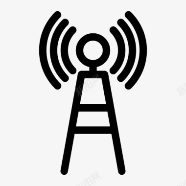 网络塔无线电信号信号塔图标图标