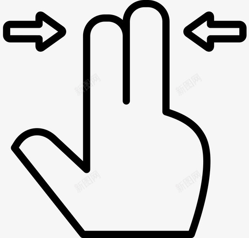 手指手互动图标svg_新图网 https://ixintu.com 两个 互动 屏幕 手 手势细 手指 按