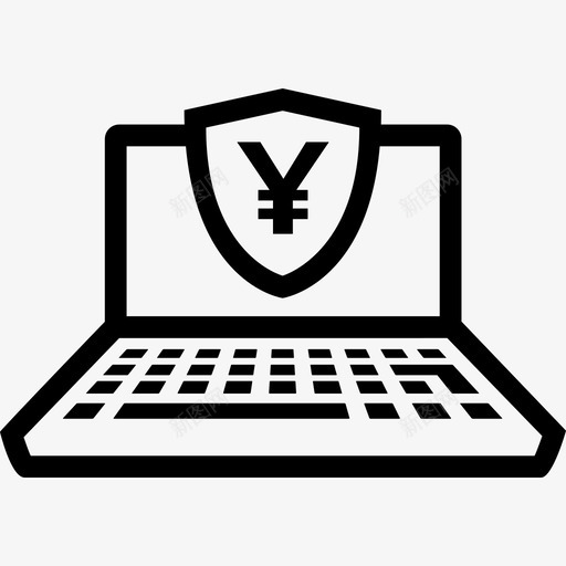 笔记本电脑安全日元支付网上购物图标svg_新图网 https://ixintu.com 支付 笔记本电脑安全日元 网上购物