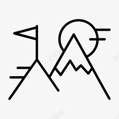 山脉喜马拉雅山自然图标图标