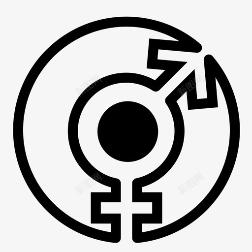 性别中性雌雄同体女性图标svg_新图网 https://ixintu.com 卫生间 女性 性别 性别中性 性别符号 雌雄同体