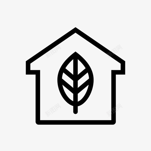 绿色家园生态高效图标svg_新图网 https://ixintu.com 住宅 生态 生态环保 绿色家园 能源 高效