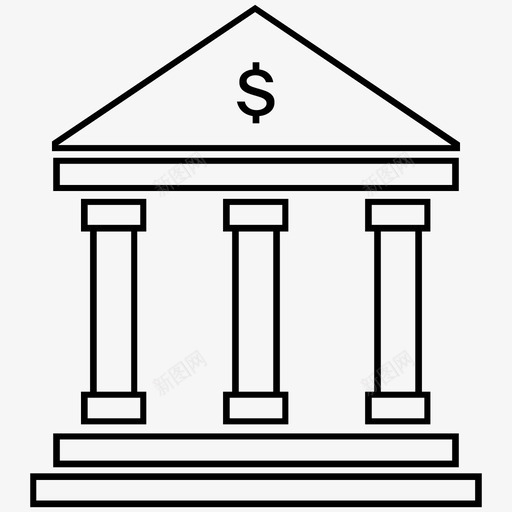 城市银行行政建筑图标svg_新图网 https://ixintu.com 博物馆 城市银行 建筑 行政