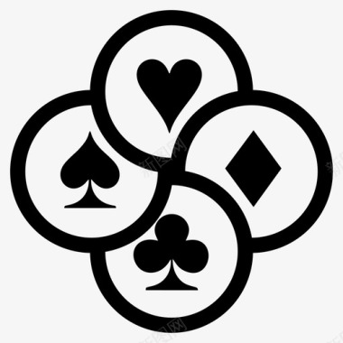 赌博纸牌套装赌场图标图标