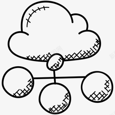 云连接云网络云技术图标图标
