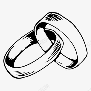 结婚戒指新娘和新郎庆祝图标图标