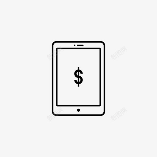 ipad美元货币图标svg_新图网 https://ixintu.com ipad 平板电脑 美元 设备系列 货币