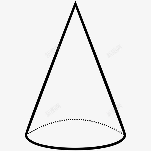圆锥几何数学图标svg_新图网 https://ixintu.com 体积 几何 圆锥 数学
