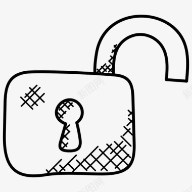 解锁挂锁访问锁定解锁图标图标