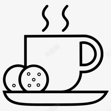 咖啡加曲奇咖啡因饮料图标图标
