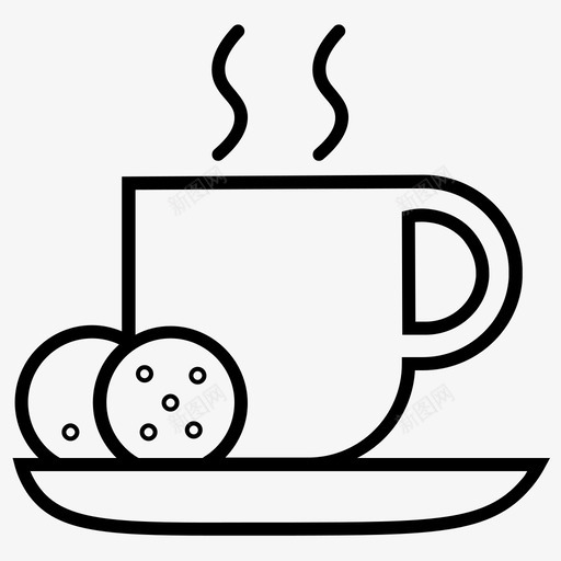 咖啡加曲奇咖啡因饮料图标svg_新图网 https://ixintu.com 咖啡加曲奇 咖啡因 热咖啡 茶 零食 食品1 饮料