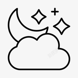 夜晚环境音夜晚环境月亮图标高清图片
