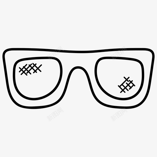 眼镜墨镜太阳镜图标svg_新图网 https://ixintu.com 墨镜 太阳镜 眼镜 购物涂鸦图标