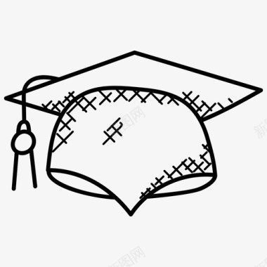 摩托纸板毕业典礼学位帽图标图标