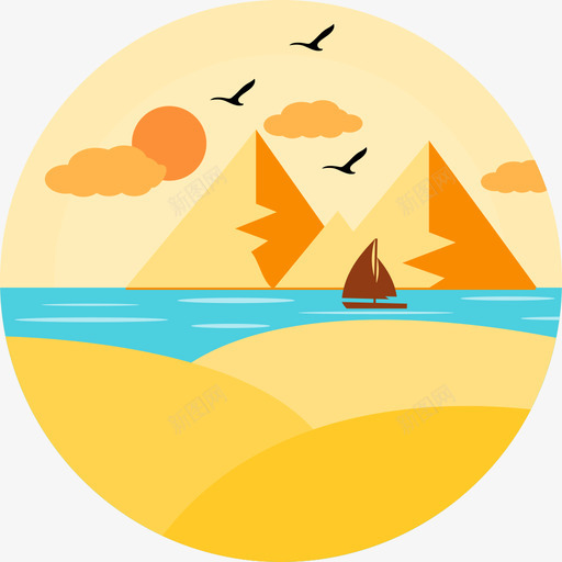 尼罗河svg_新图网 https://ixintu.com 尼罗河 扁平 多色