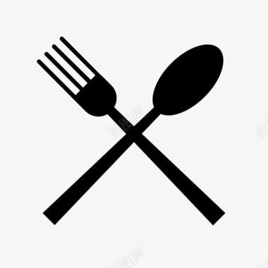 叉子和勺子餐具图标图标