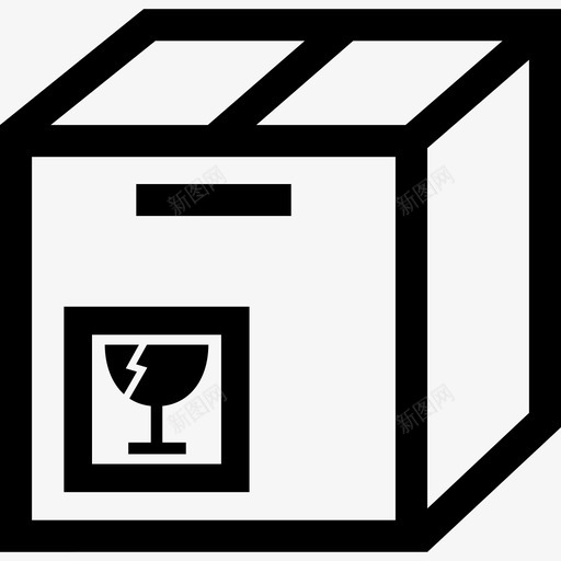 易碎包装箱包图标svg_新图网 https://ixintu.com 包 易碎包装 箱 装运 运输和物流概述