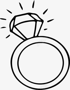 结婚戒指庆祝家庭图标图标