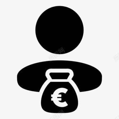 欧元符号银行慈善机构图标图标