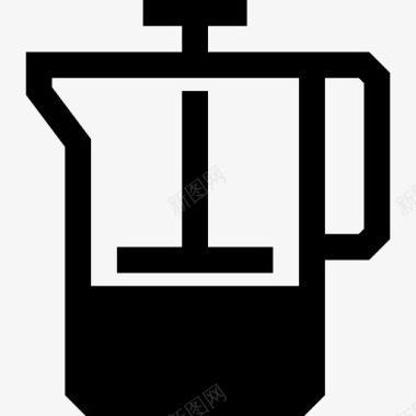 法式印刷机咖啡机茶图标图标