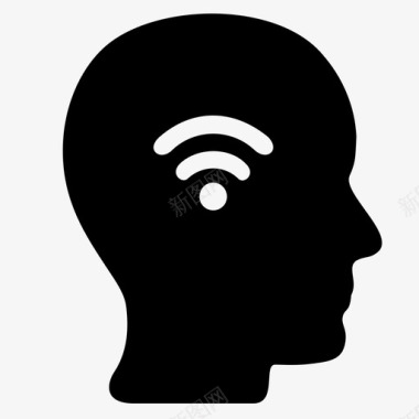 头wifi头脑图标图标
