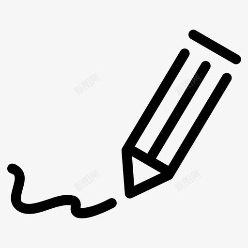 签名画画铅笔图标svg_新图网 https://ixintu.com 写作 教育 画画 签名 铅笔