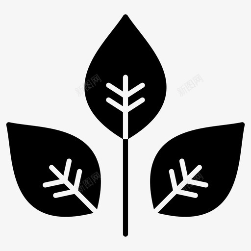 植物绿色树叶图标svg_新图网 https://ixintu.com 天然固体 树叶 植物 绿色