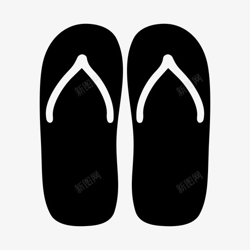 拖鞋沙滩鞋凉鞋图标svg_新图网 https://ixintu.com 凉鞋 夏天 拖鞋 沙滩鞋