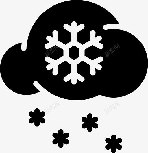 暴风雪云雪图标svg_新图网 https://ixintu.com 云 固体天气2 天气 暴风雪 雪