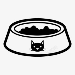 猫饲料猫碗动物猫食图标高清图片