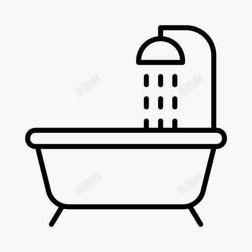 浴室勤杂工水管工图标svg_新图网 https://ixintu.com 修理 勤杂工 机械师 水管工 浴室 淋浴 管道