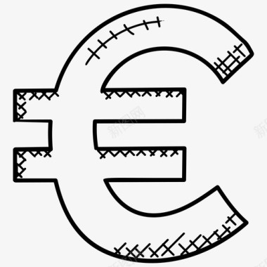 欧元符号欧洲货币外币图标图标