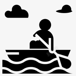 划独木舟划独木舟划船航海图标高清图片