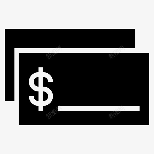 薪水支票钞票支票图标svg_新图网 https://ixintu.com 支票 汇票 薪水支票 钞票