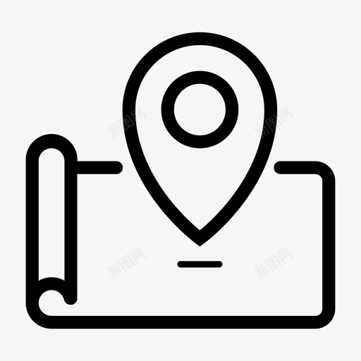 定位点地图导航图标svg_新图网 https://ixintu.com 2000个简单的线图标 地图 定位点 导航