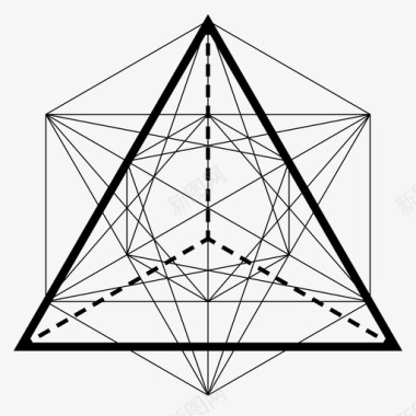 四面体火金字塔图标图标