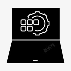 大数据应用开发应用程序开发全球网络笔记本电脑图标高清图片