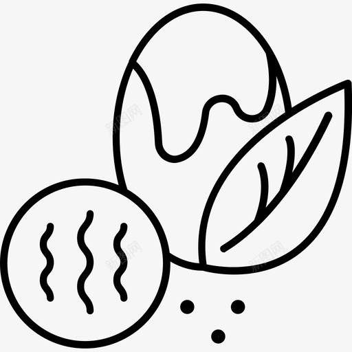 肉豆蔻食物膳食图标svg_新图网 https://ixintu.com 肉豆蔻 膳食 食物 香料