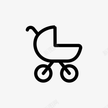 婴儿车童车家庭图标图标